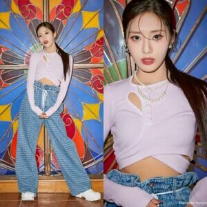Ottolinger‎ Purple Wrap Long Sleeve Top XS Kpop Streetwear Designer Statement